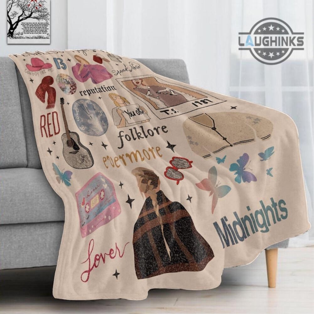 folklore blanket taylor swift albums throw blankets fleece sherpa 1989 midnights fearless reputation red lover blanket eras tour swiftie birthday christmas gift laughinks 1