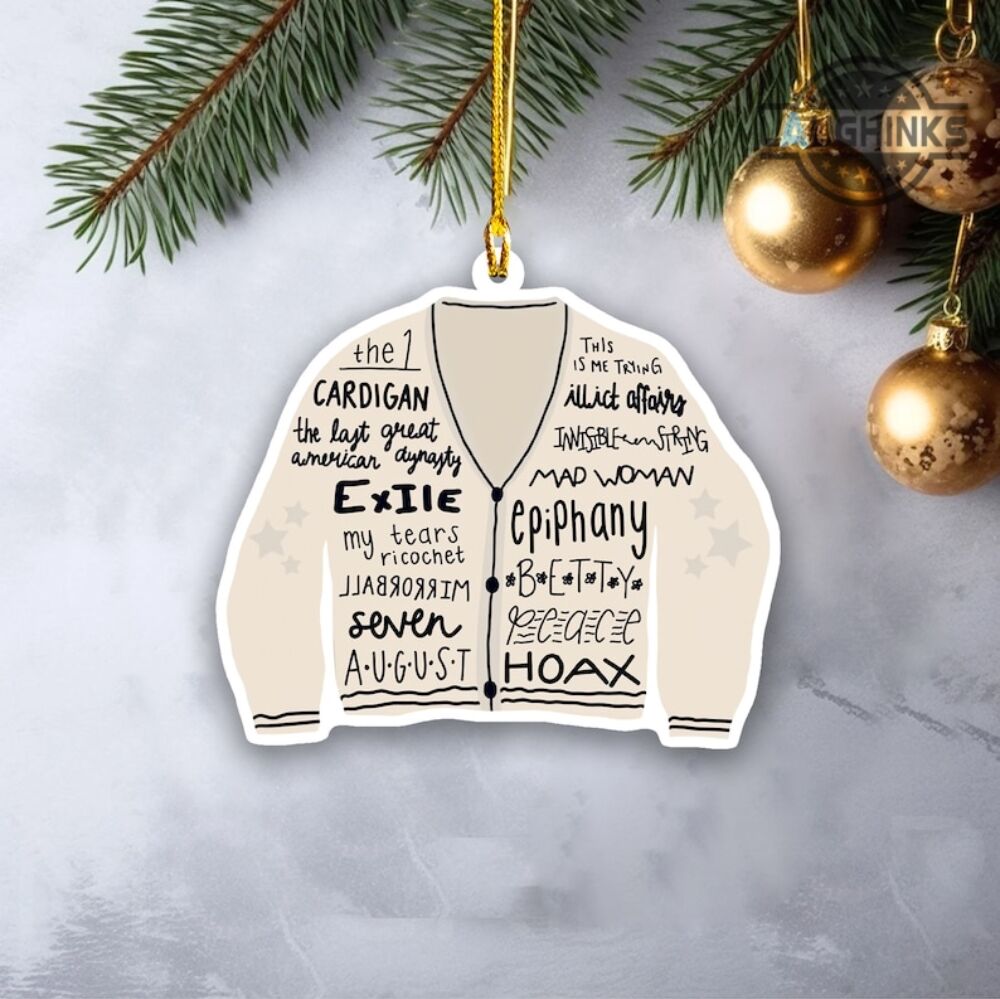 taylor swift cardigan ornament folklore cardigan crochet christmas wooden ornaments taylors version xmas tree decorations swiftie the eras tour 2023 gift laughinks 1