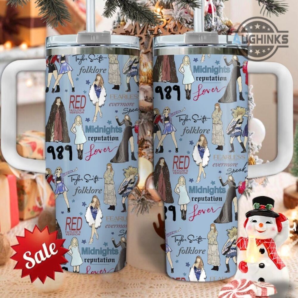 taylor swift tumbler 40 oz swifties tour 40oz stainless steel stanley cup 2023 eras concert travel mug christmas version cup with handle laughinks 1