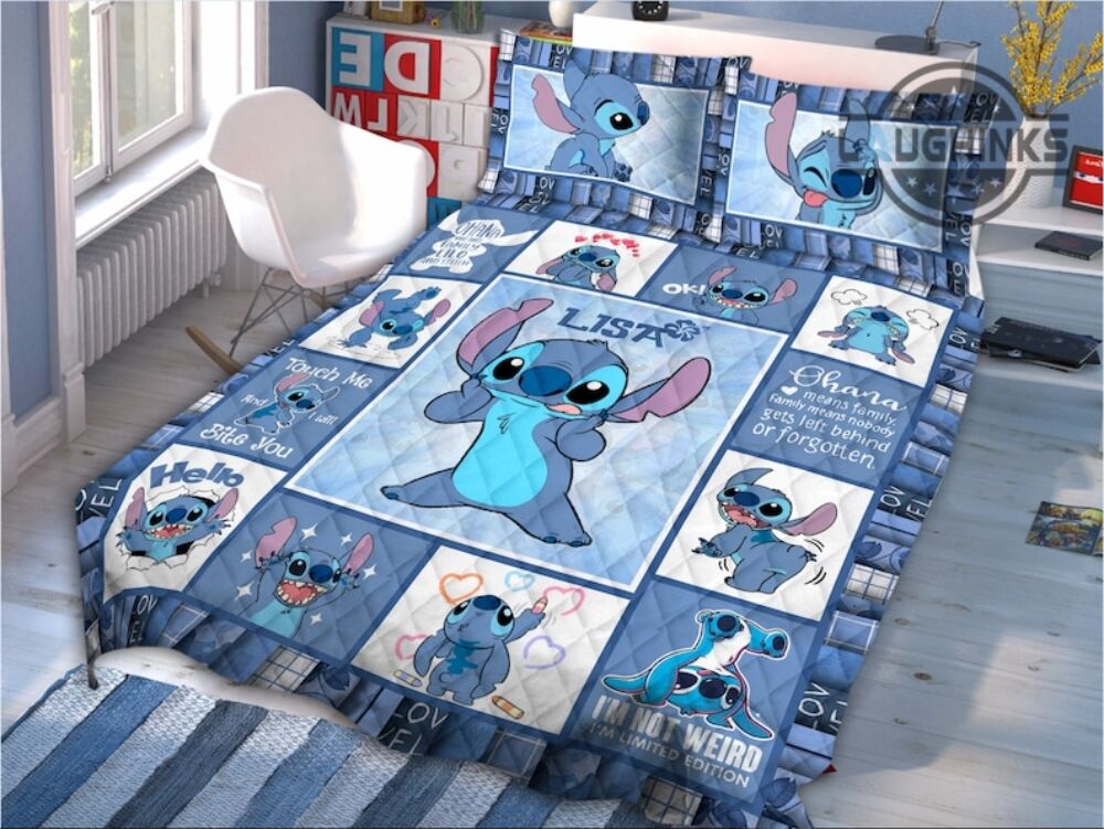 stitch bedding set queen king twin throw quilt blanket and pillowcases lilo and stitch personalized disney christmas gift bedroom decorations laughinks 1