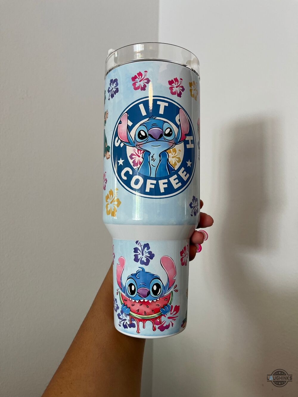 stitch coffee cup 40 oz stitch stanley dupe 40oz stainless steel tumbler with handle lilo and stitch disney starbucks style travel mug gift laughinks 1