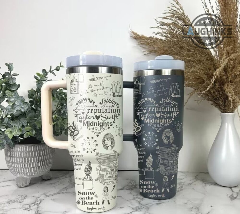 taylor swift stanley 40oz cup dupe eras tour stainless steel tumblers engraved 40 oz 1989 lover midnights fearless reputation swifties gift laughinks 1